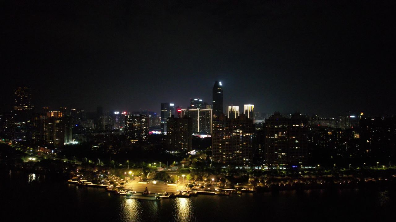 广东惠州城市夜景航拍
