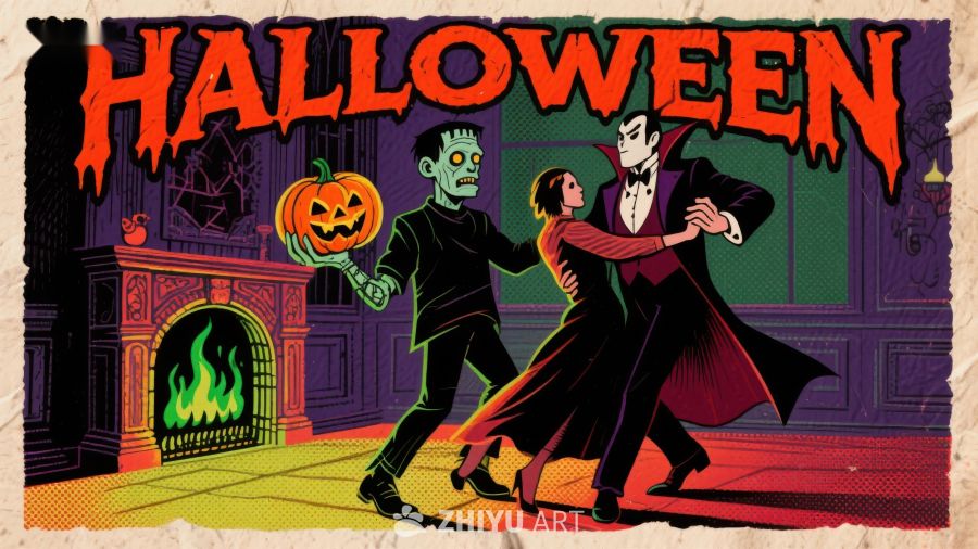 万圣节舞会：僵尸与吸血鬼共舞