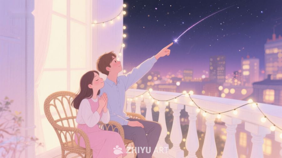 夜空下共赏流星的温馨时刻 552