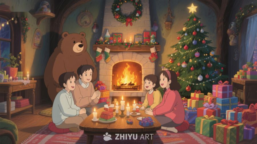 温馨圣诞夜，家人围炉共度 229