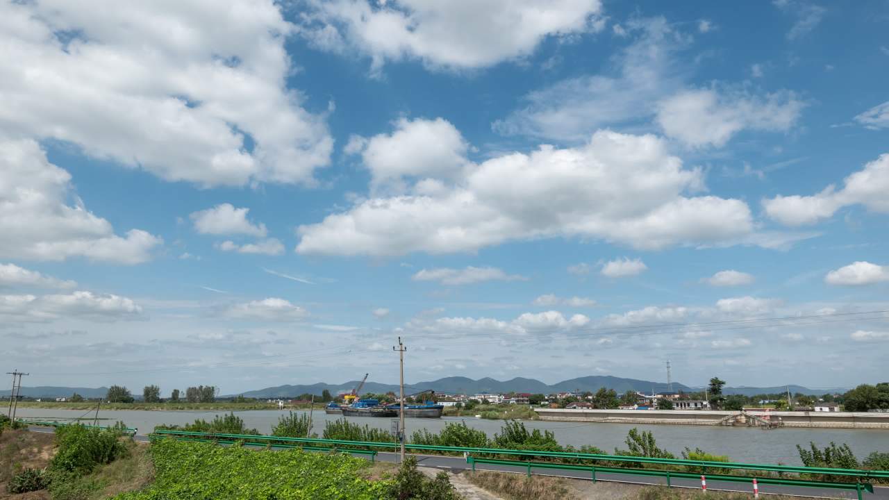 天气晴朗蓝天白云延时摄影 34