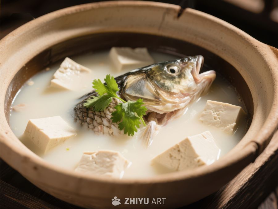 鱼头豆腐汤，鲜美滋补佳肴 1128