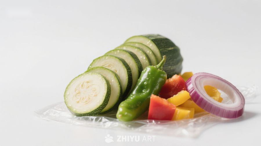 切片蔬菜静物展示