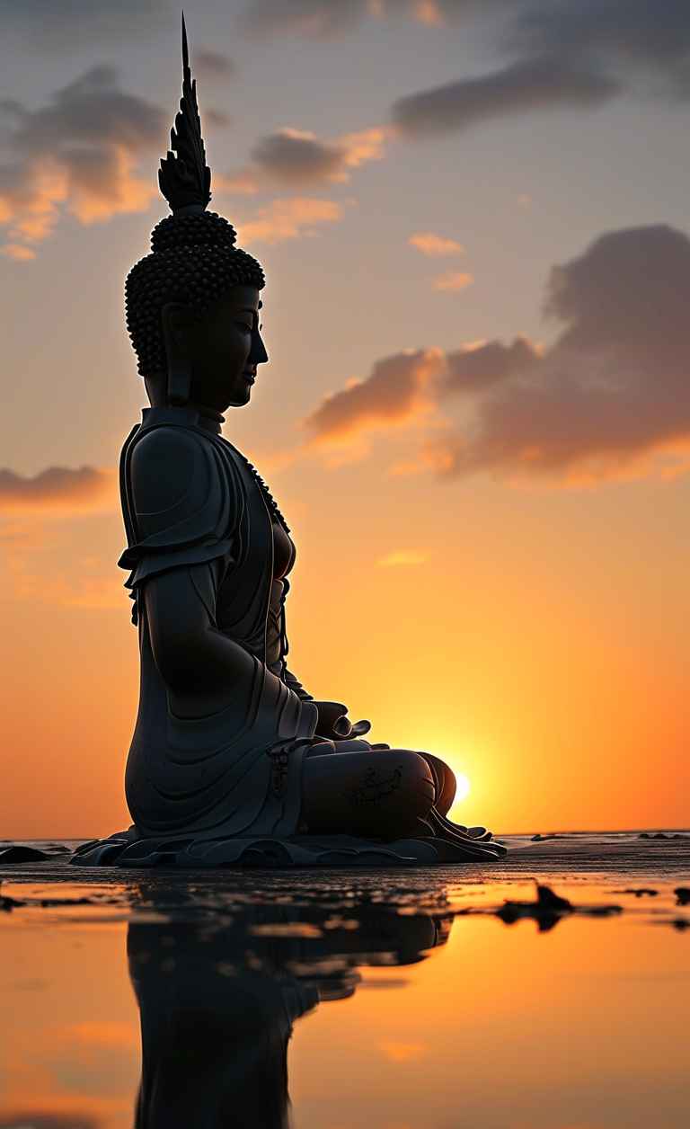 夕阳黄昏下的观音庄严 13