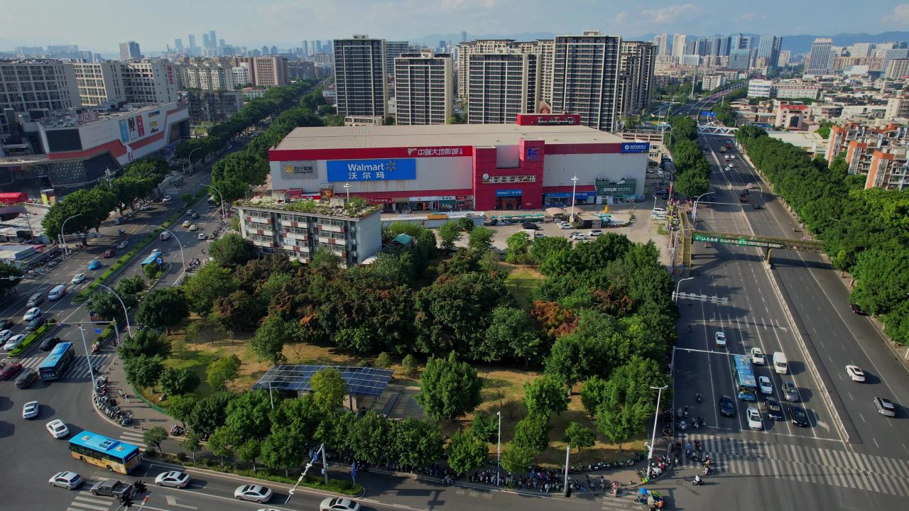 航拍福建商业广场