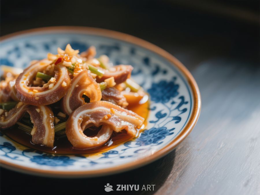 香辣猪肚配葱花美食 1644