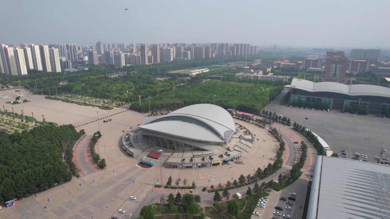 河北沧州城市风光地标建筑航拍  