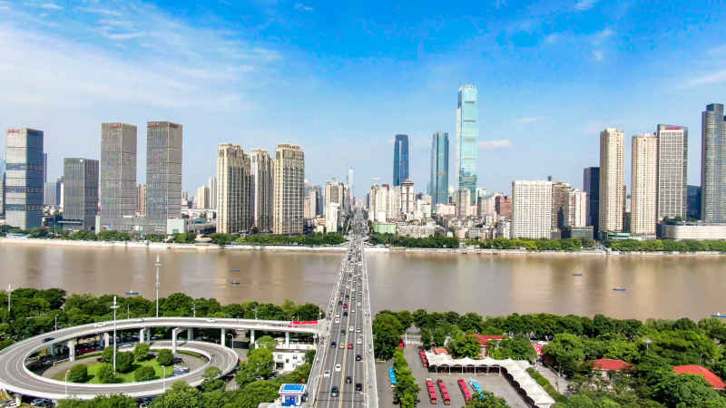 湖南长沙城市风光航拍摄影图 