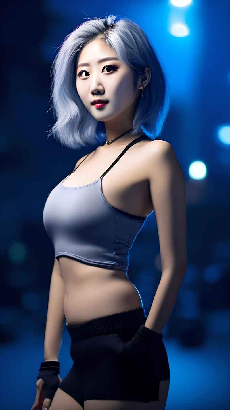 蓝色夜光时尚美女达人 30