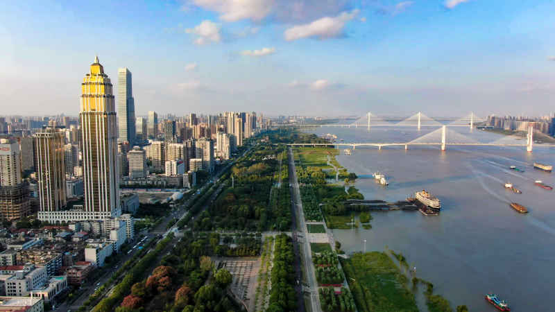 湖北武汉城市风光航拍摄影图