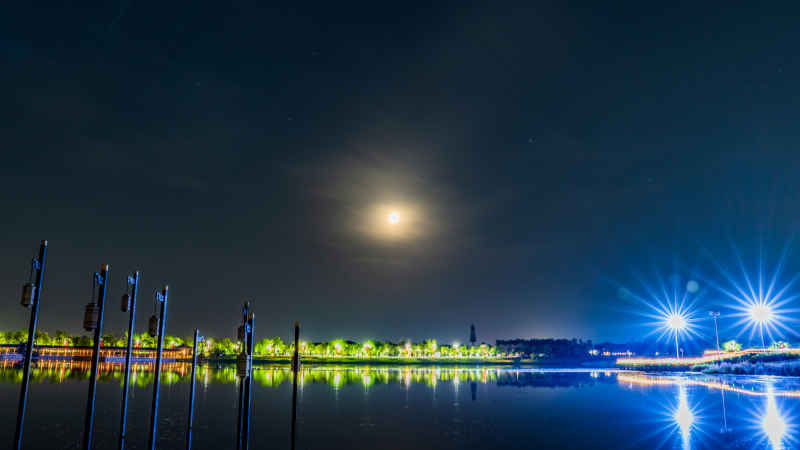 西安昆明池夜景-光与夜 3（系列照片未重复）