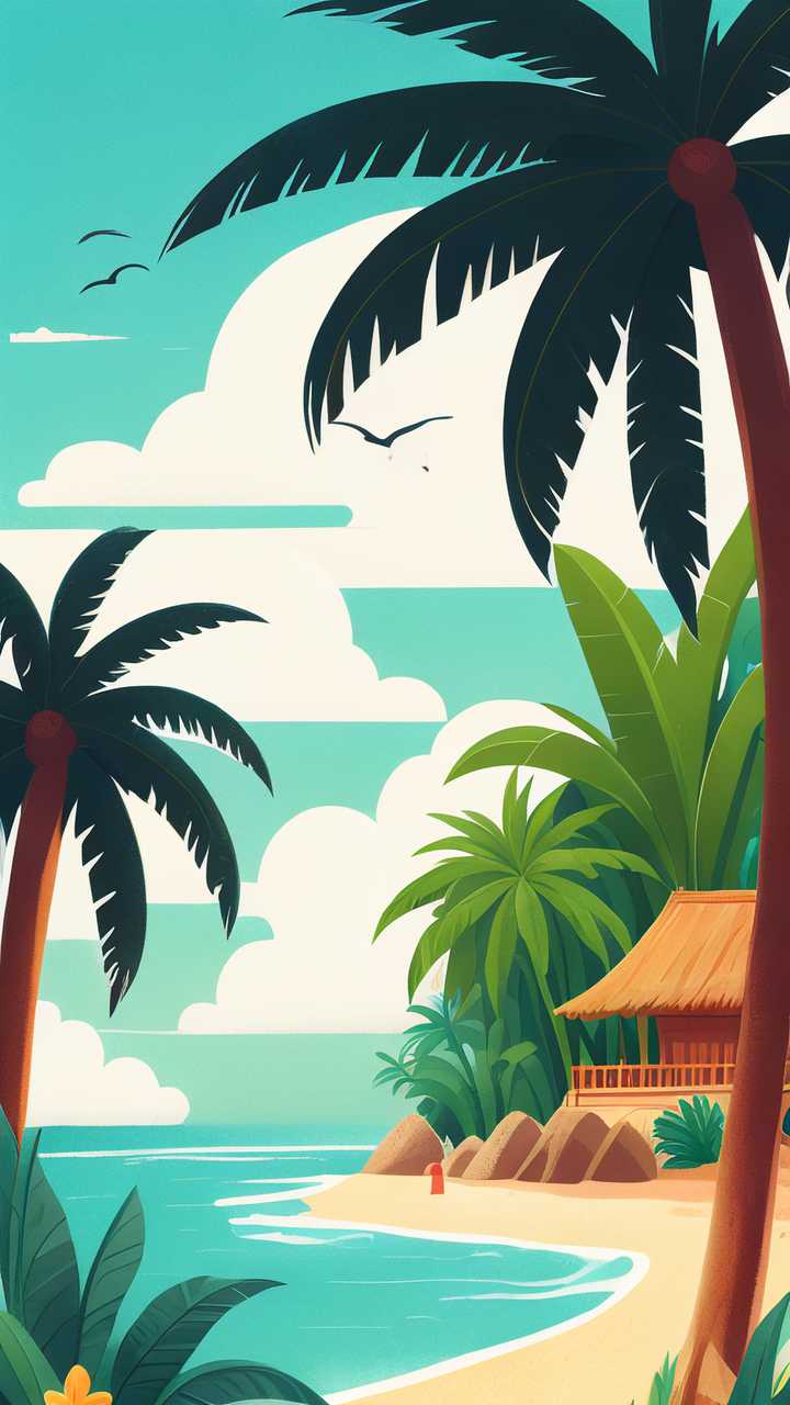 棕榈树沙滩户外