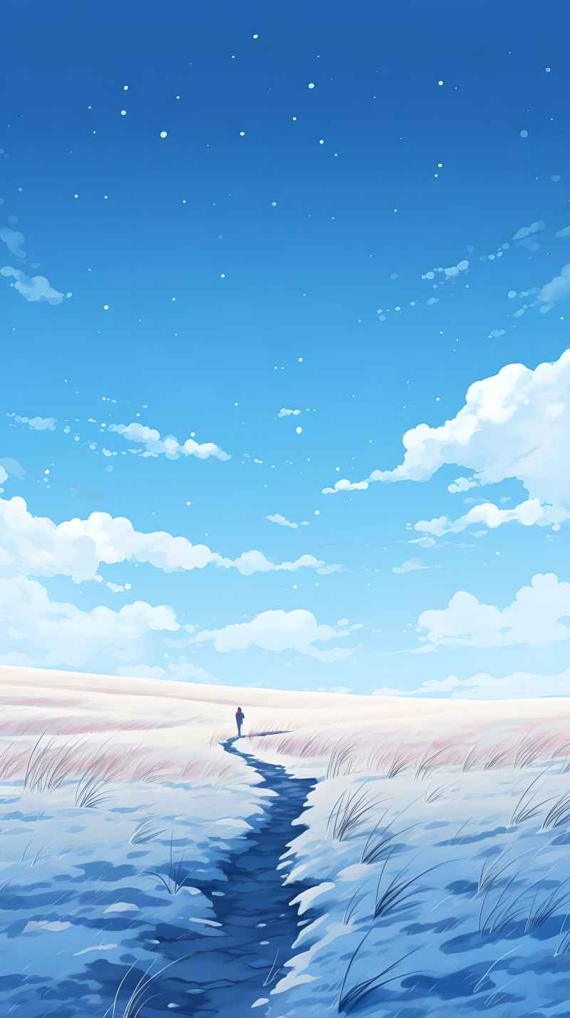 冬季唯美雪景创业插画 112