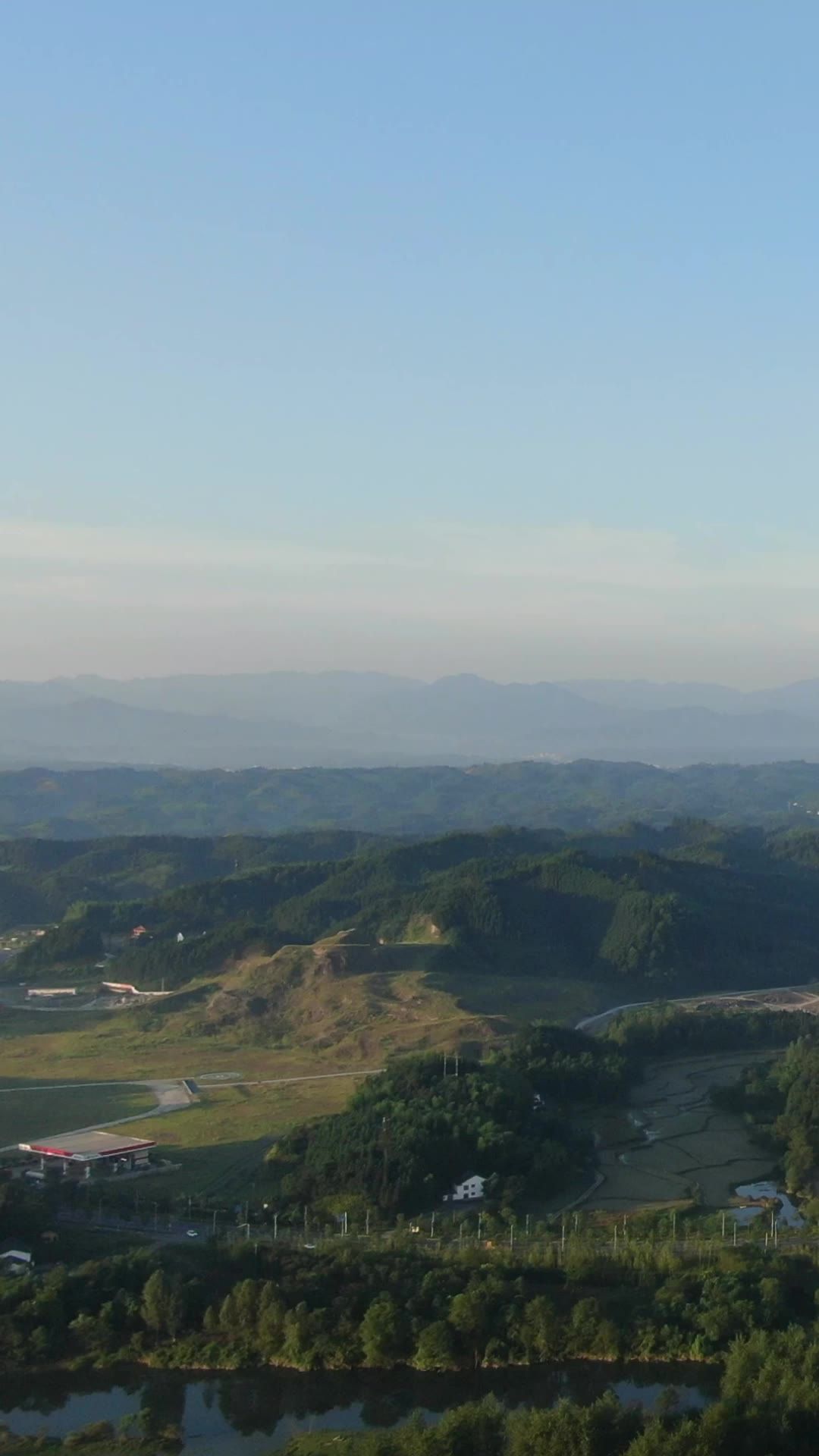  山川丘陵美丽乡村农业种植竖屏
