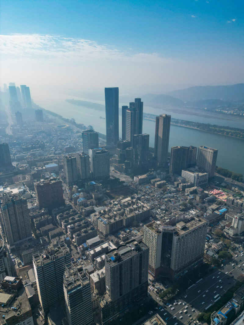 湖南长沙城市风光航拍摄影图