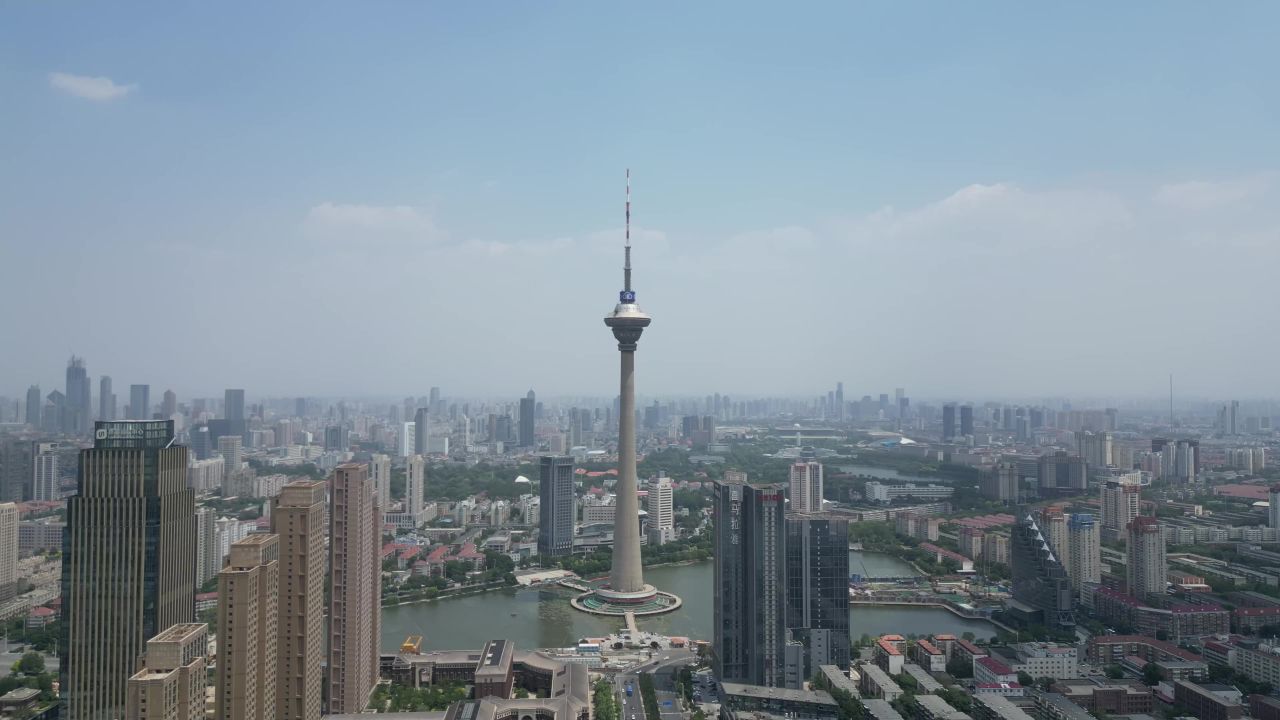 航拍天津电视塔