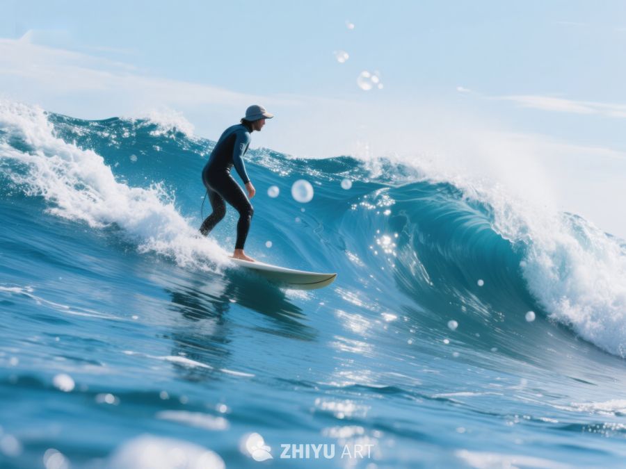 冲浪者在海浪上滑行 47