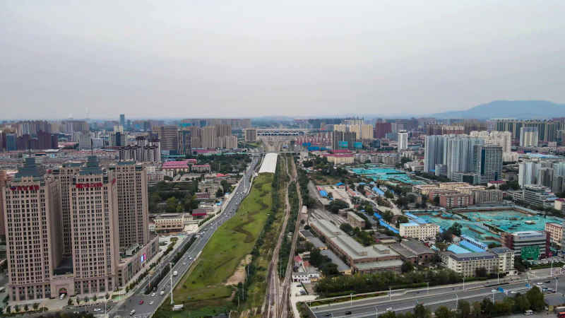 河南郑州城市风光航拍摄影图