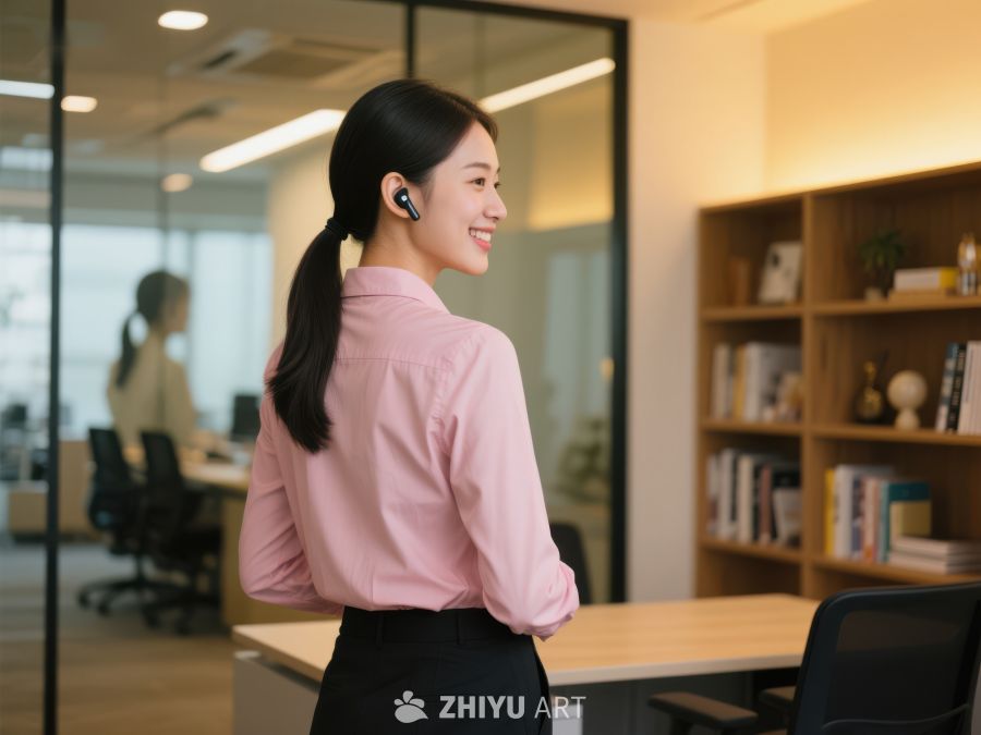 办公室内微笑的女性 53