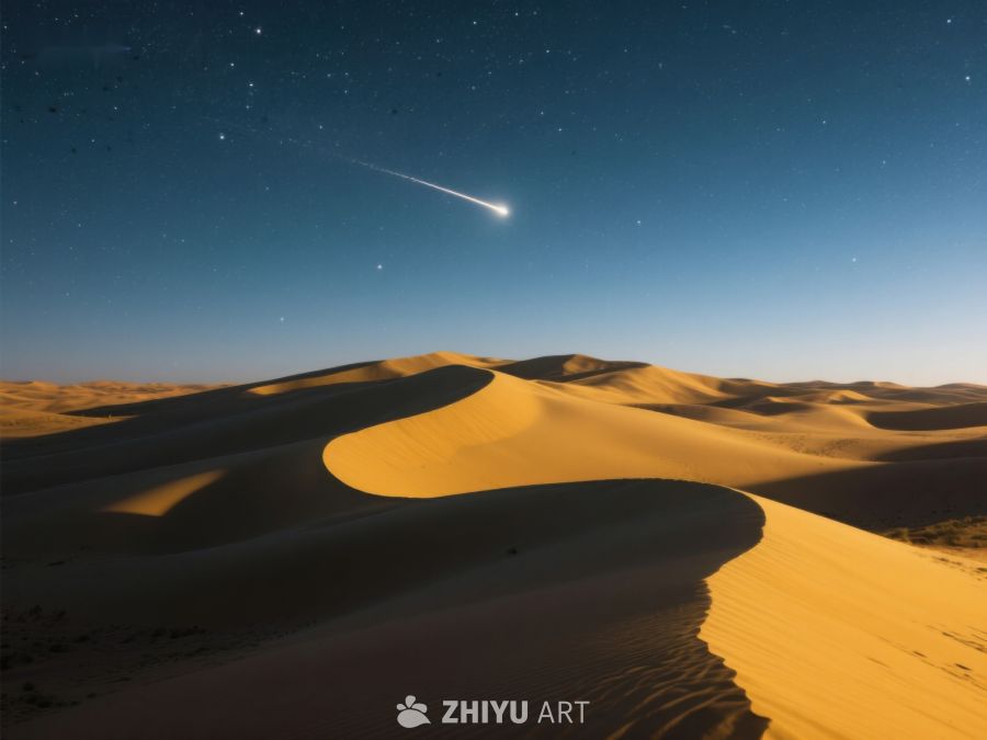 沙漠夜空下的流星划过 109