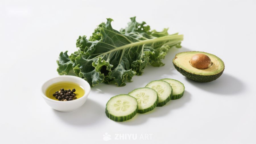 新鲜蔬菜与调味料组合