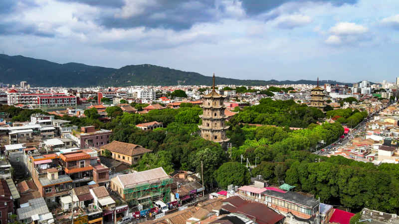 福建泉州城市风光航拍图 
