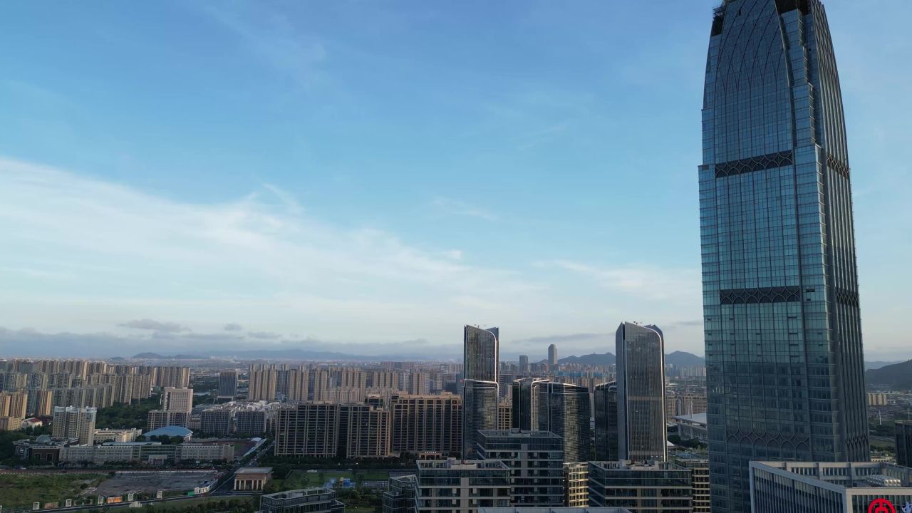 航拍台州天盛中心金融大厦