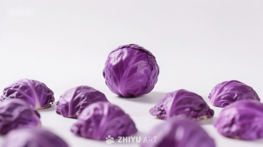 紫色卷心菜静物展示