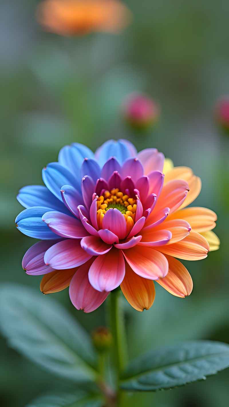 一朵色彩斑斓的花，如同彩虹般绚丽 5