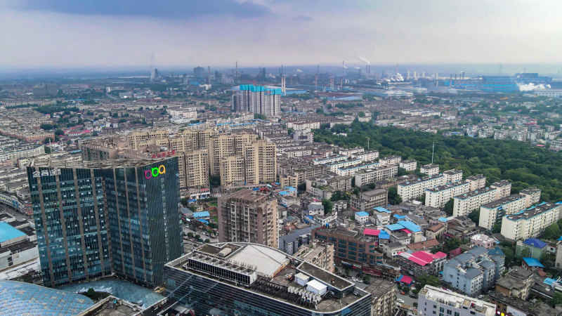 湖南湘潭城市风光航拍摄影图