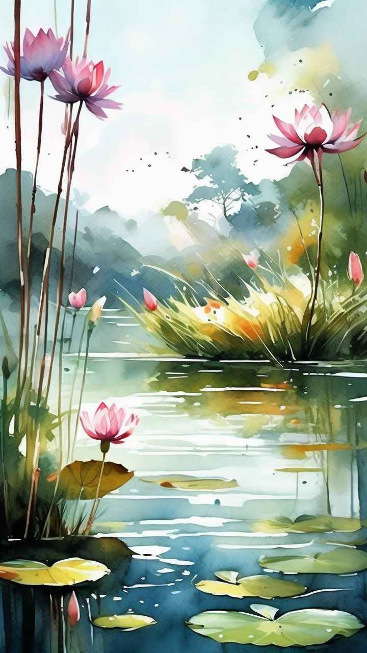 国风水墨山水画简约风格插画 68