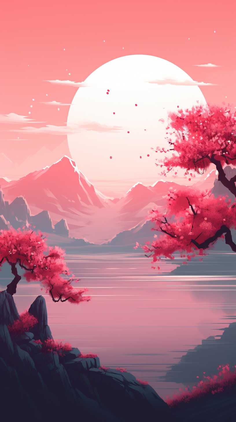 红色背景艺术图