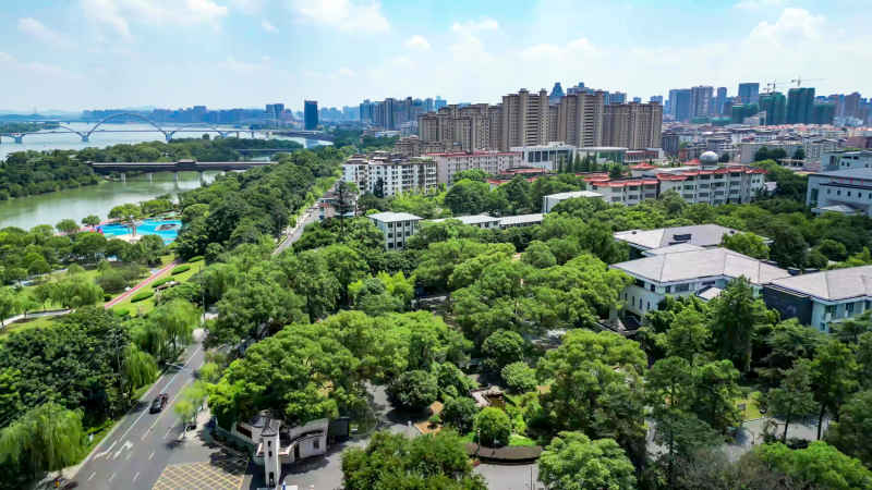 江西吉安城市风光旅游景区航拍图