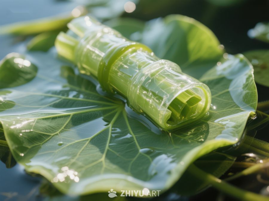 绿色植物卷曲在荷叶上的特写 176