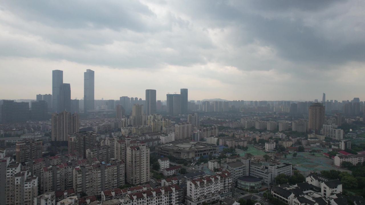 江苏无锡城市建设高楼大厦航拍建筑 