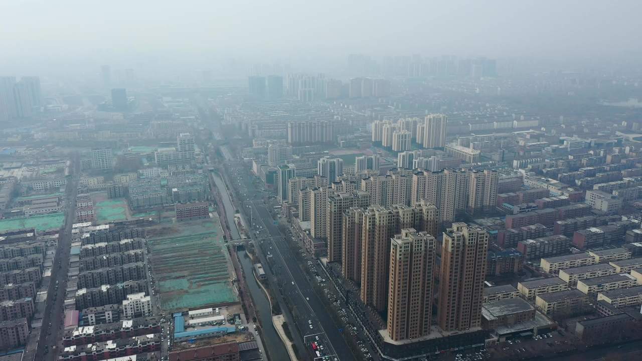 航拍山东淄博城市风景 11