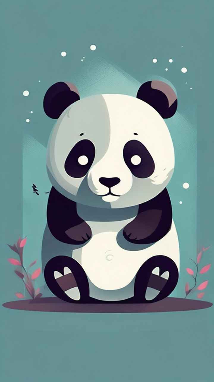 可爱熊猫插画简约风格 92