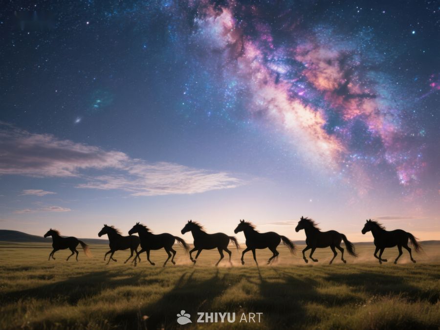夜空下奔腾的骏马 283
