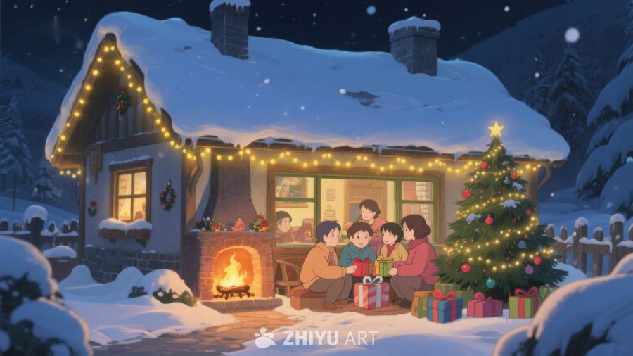 雪夜温馨家庭圣诞聚会 315