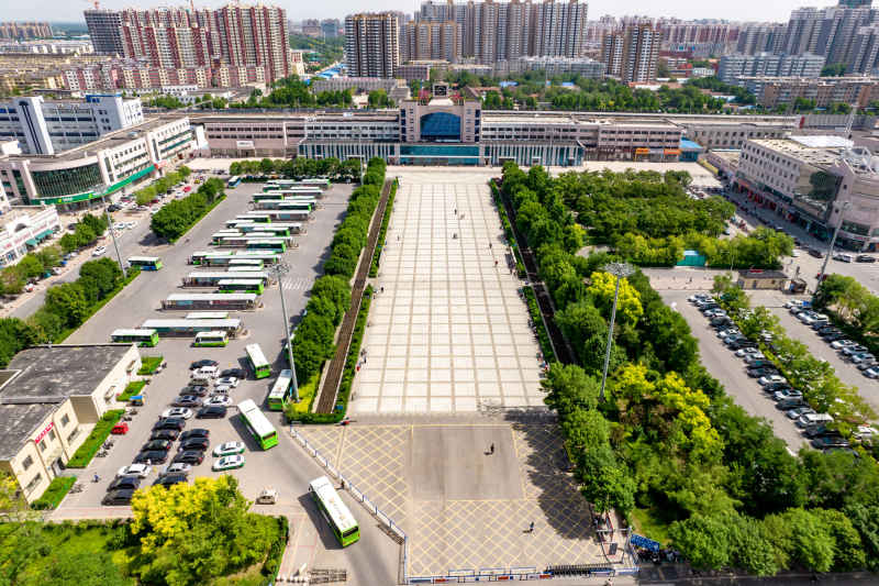 河北衡水火车站航拍摄影图