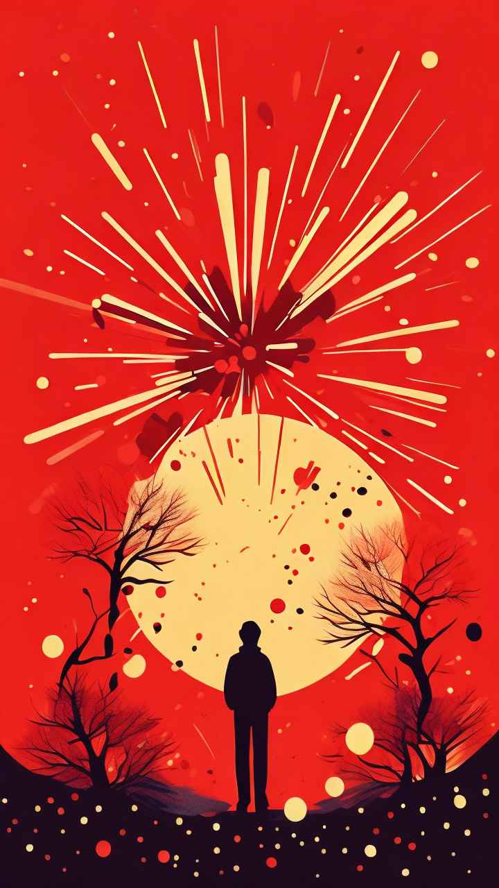 春节新春扫尘简约插画背景 17