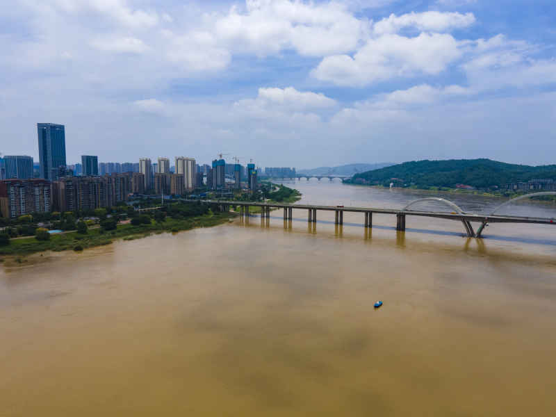 湖南株洲城市风光航拍