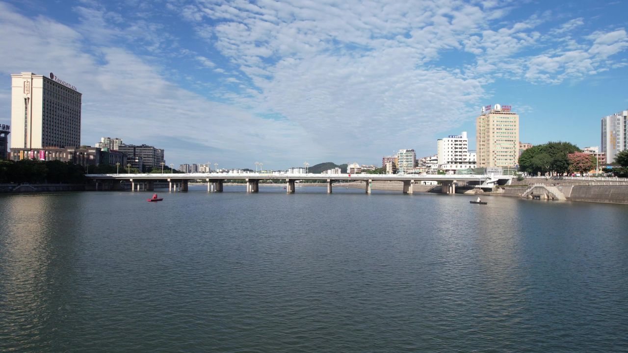 广东韶关城市风光航拍 