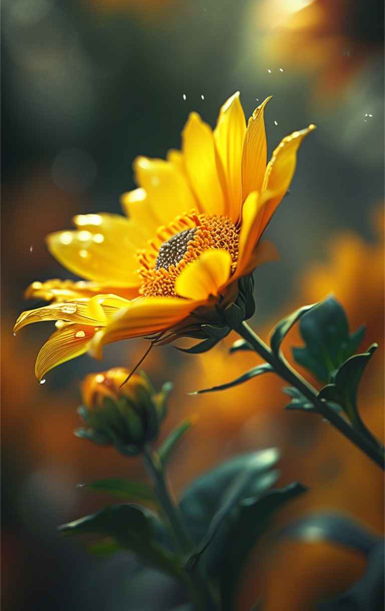 一朵黄色艺术花，花瓣如阳光般灿烂 3