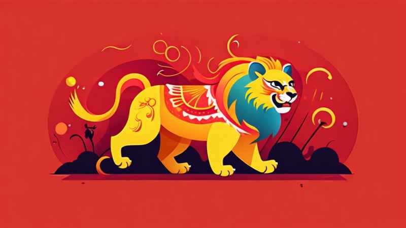春节舞龙舞狮插画背景 29