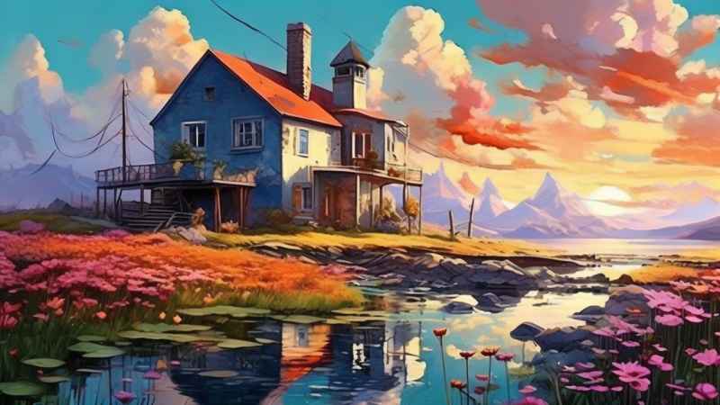 充满活力的绿洲在它的后院各种花 100