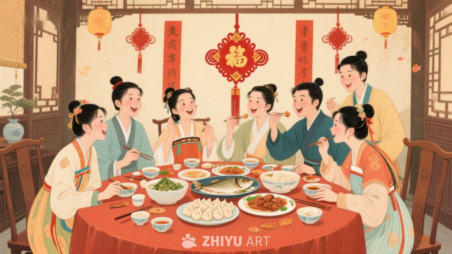 传统节日家庭聚餐 57
