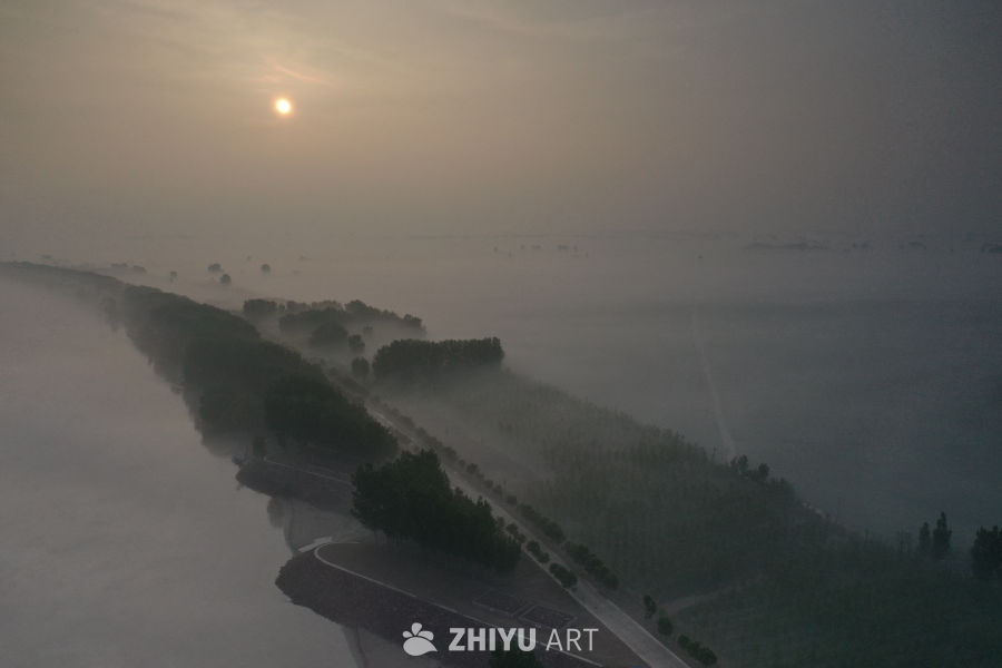 晨雾中的河岸