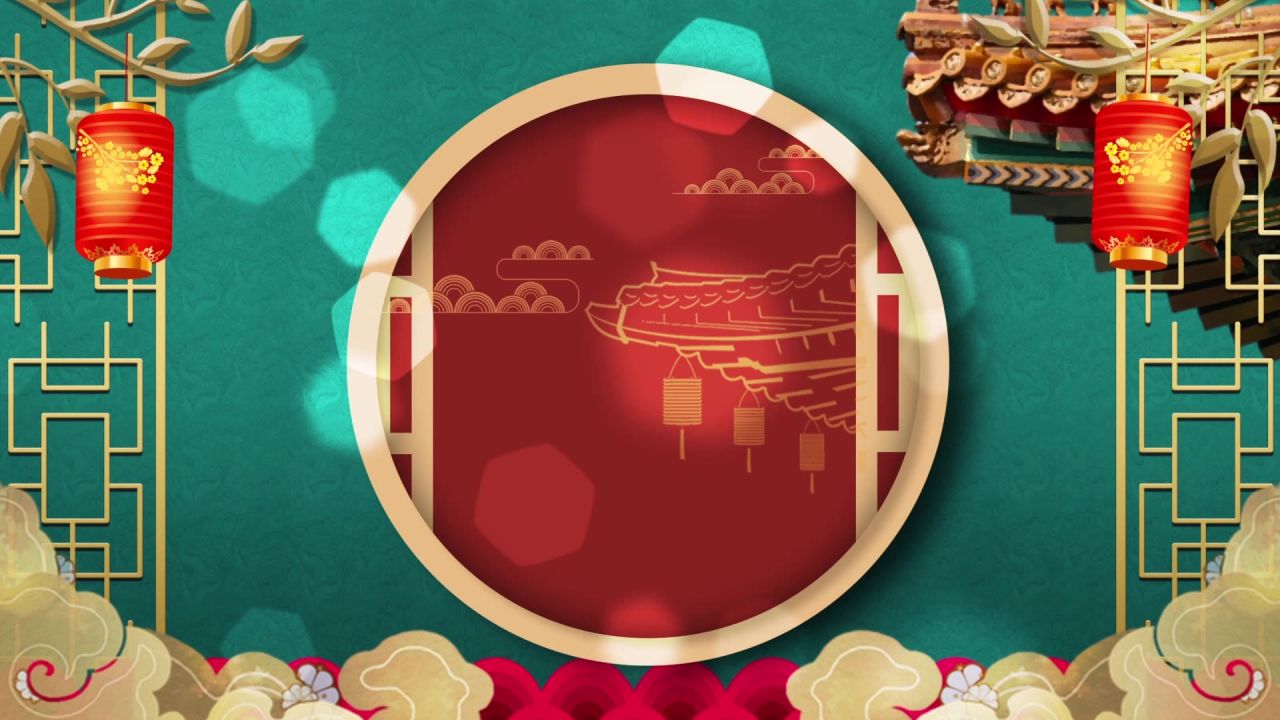 古风背景视频 中国风 意境春天 桃花 水墨 58