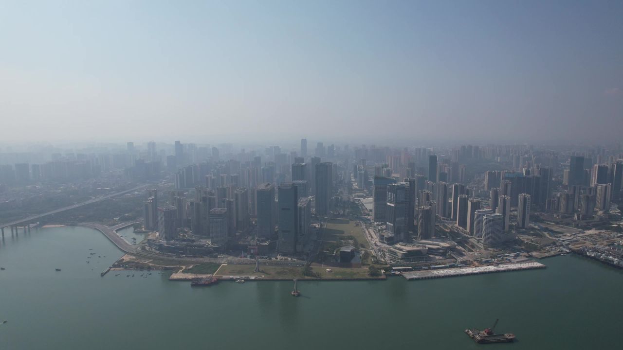 广东湛江城市风光航拍 